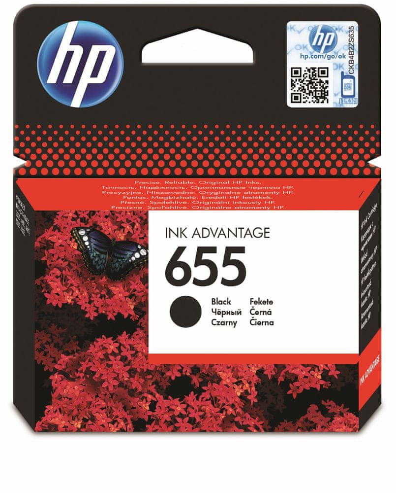 HP 655 čierna - originálna náplň (CZ109AE)